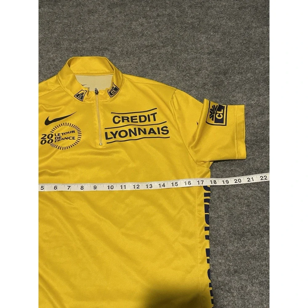 Nike Men's le Tour Cycling Jersey Large Yellow/Black Made In Italy 2000 Rare VTG